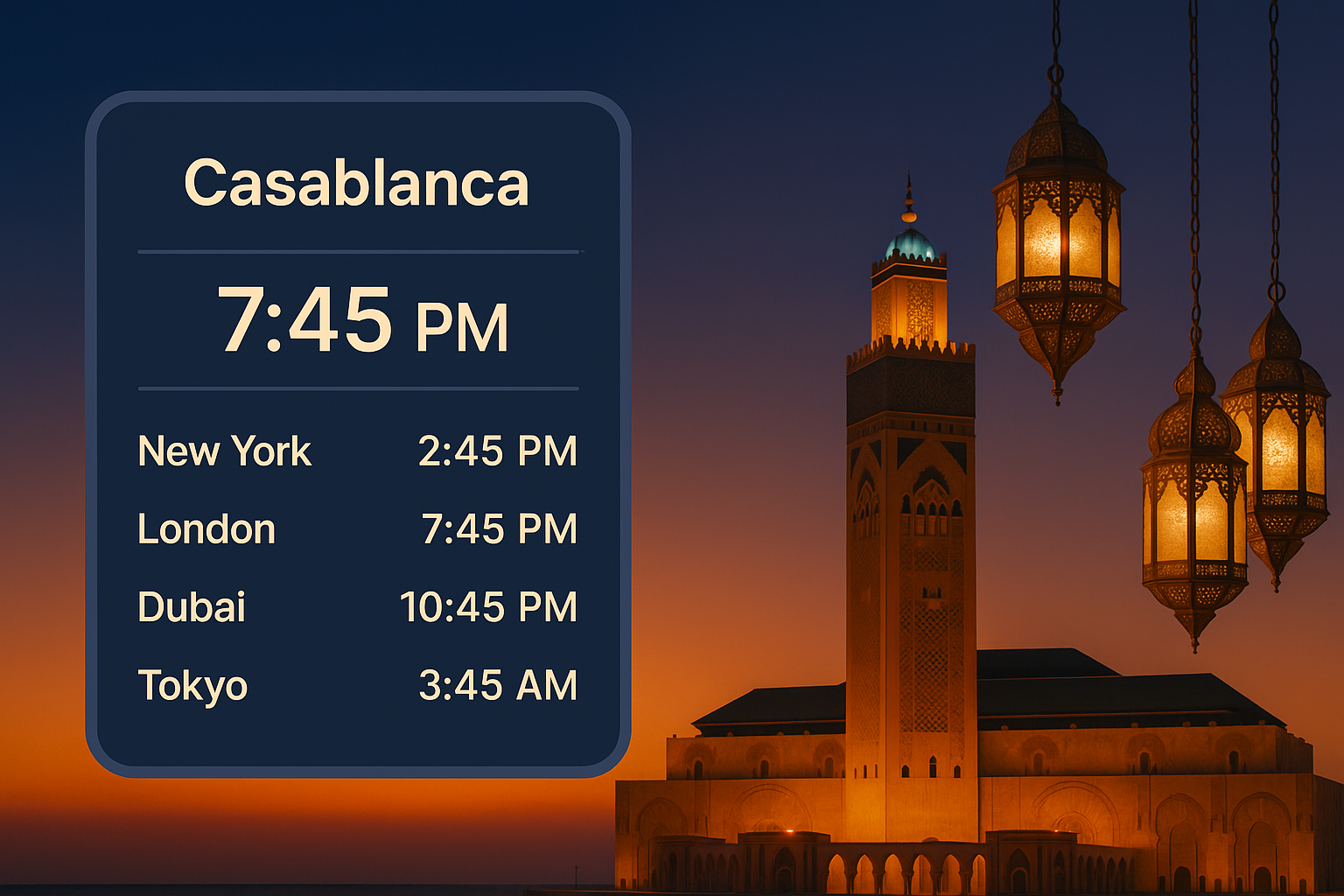 Time in Casablanca Morocco