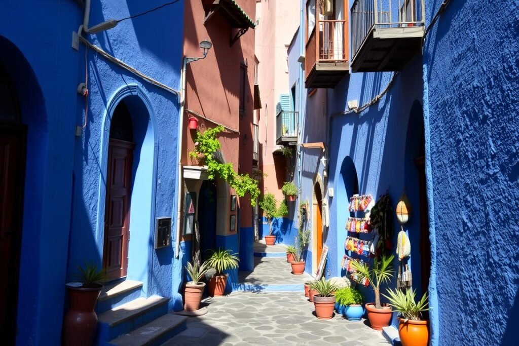 The distinctive blue streets of Chefchaouen, one of the most photogenic places to visit in Morocco The distinctive blue streets of Chefchaouen, one of the most photogenic places to visit in Morocco