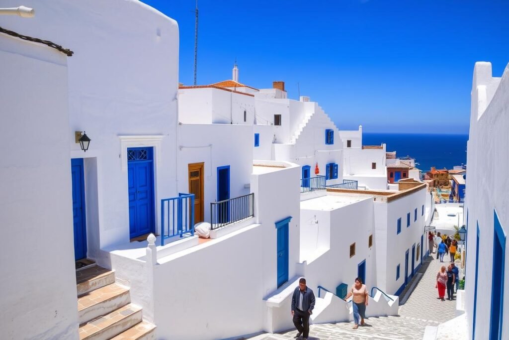 View of Tangier's historic Kasbah near Yves Saint Laurent vacation house Morocco
